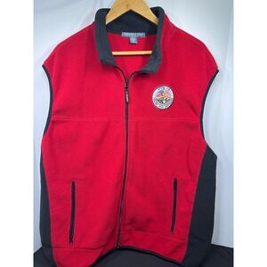Chestnut Hill Mens 2XL Red Fleece Vest Polartec FTG-15 Homeland Defense Patch